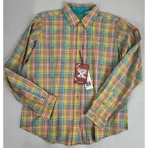 Twenty X Tailored Fit Women's Shirt L Plaid Button Front Western Cowgirl NWT